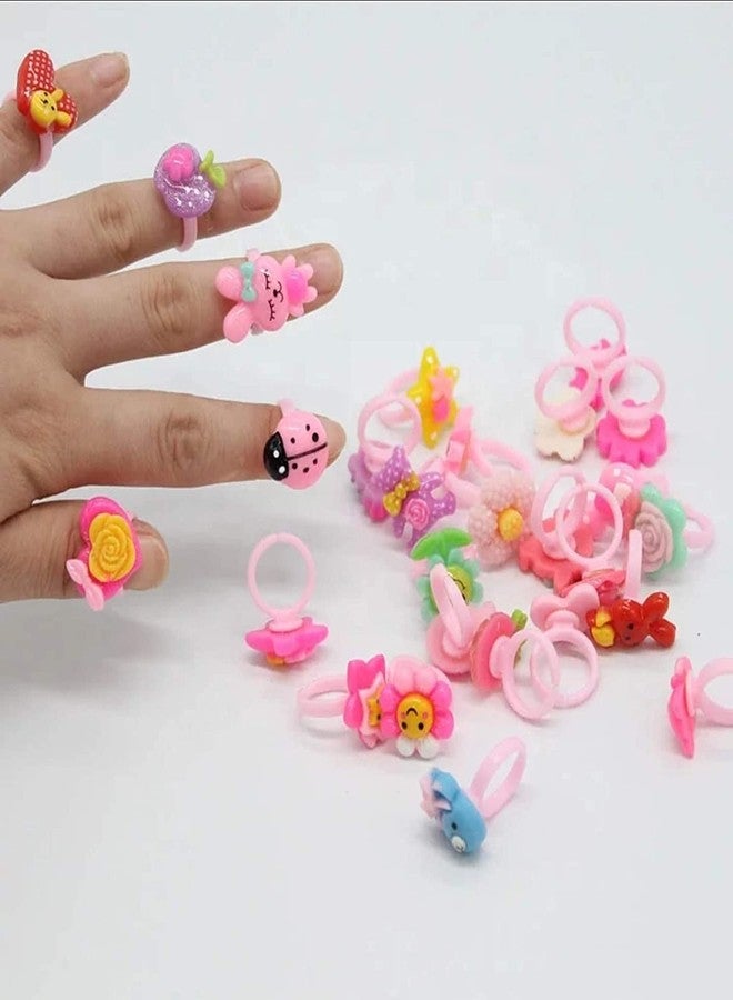 kiyan Girls Kids Cartoon Pretend Play Toy Fancy Finger Rings For Birthday Gifting Comes In Pink Heart Shape Gift Box .Suitable For Age 2 - 10 Yrs. - Image 2